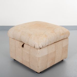 Leather patchwork pouf  1970s