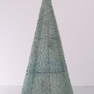 Large Brutalist  Glass  cone floor lamp
