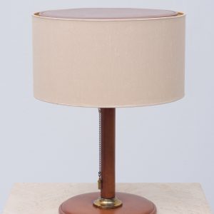 Stich Leather table lamp style Jacques Adnet  1960s
