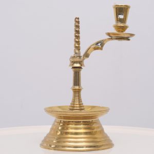 Antique Dutch Brass Collar Candle Holder 19 Century