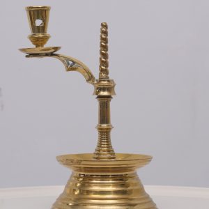 Antique Dutch Brass Collar Candle Holder 19 Century