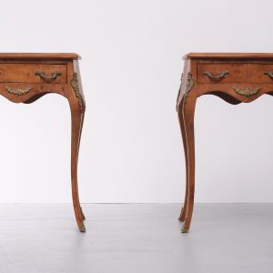 2 Italian Burl side tables  Louis XV style