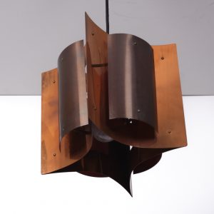 Fagerhults solid Red Copper ceiling light  1960s Sweden