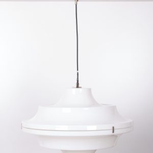 White Acrylic   ceiling lamp  Yki Nummi style 1970s Italy