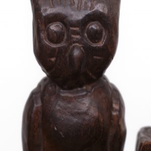 Vintage Owl Bookends Wood Spain  1960s