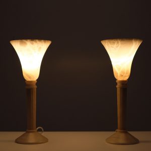 Classical Greek Alabaster table lamps  1970s Spain