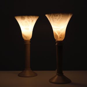 Classical Greek Alabaster table lamps  1970s Spain