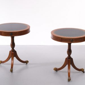 Leather top Drum tables England 1960s