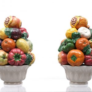 Italian Ceramic  fruit baskets Bassano Zortea 1950s Italy